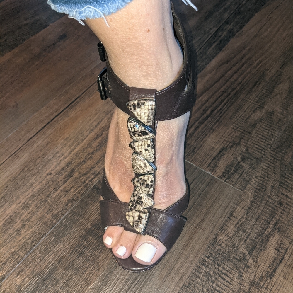 Platform Brown Heels - image 1